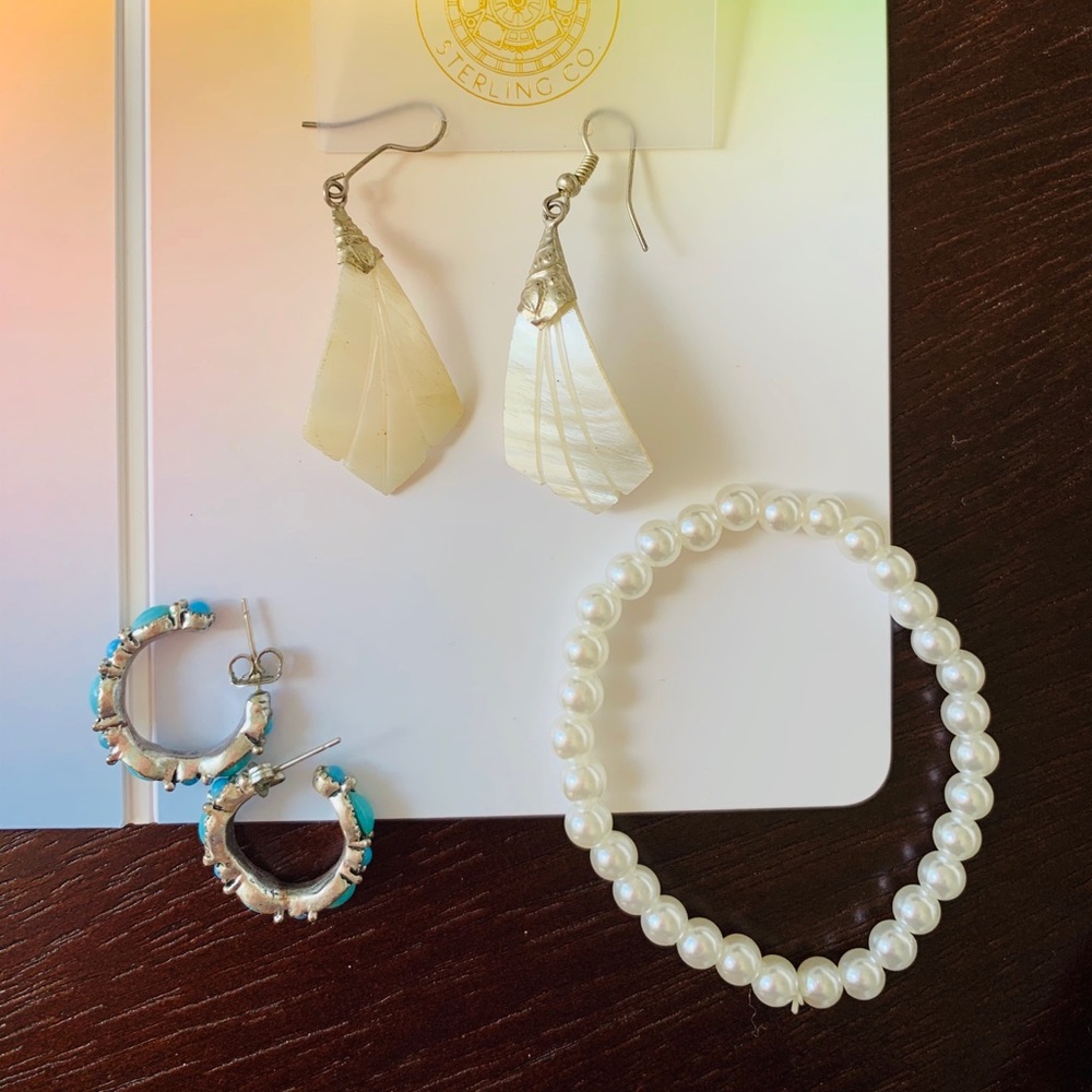 Pearl seashell earrings